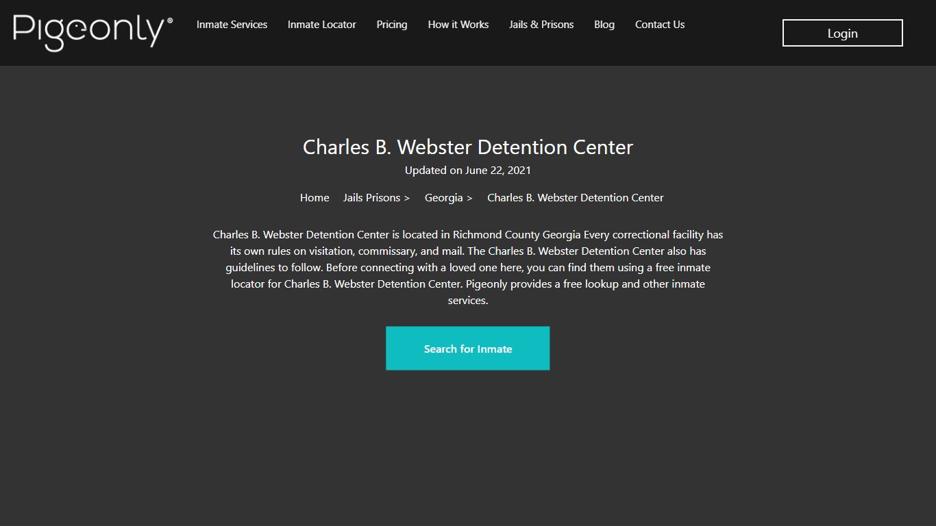 Charles B. Webster Detention Center Inmate Lookup | Georgia
